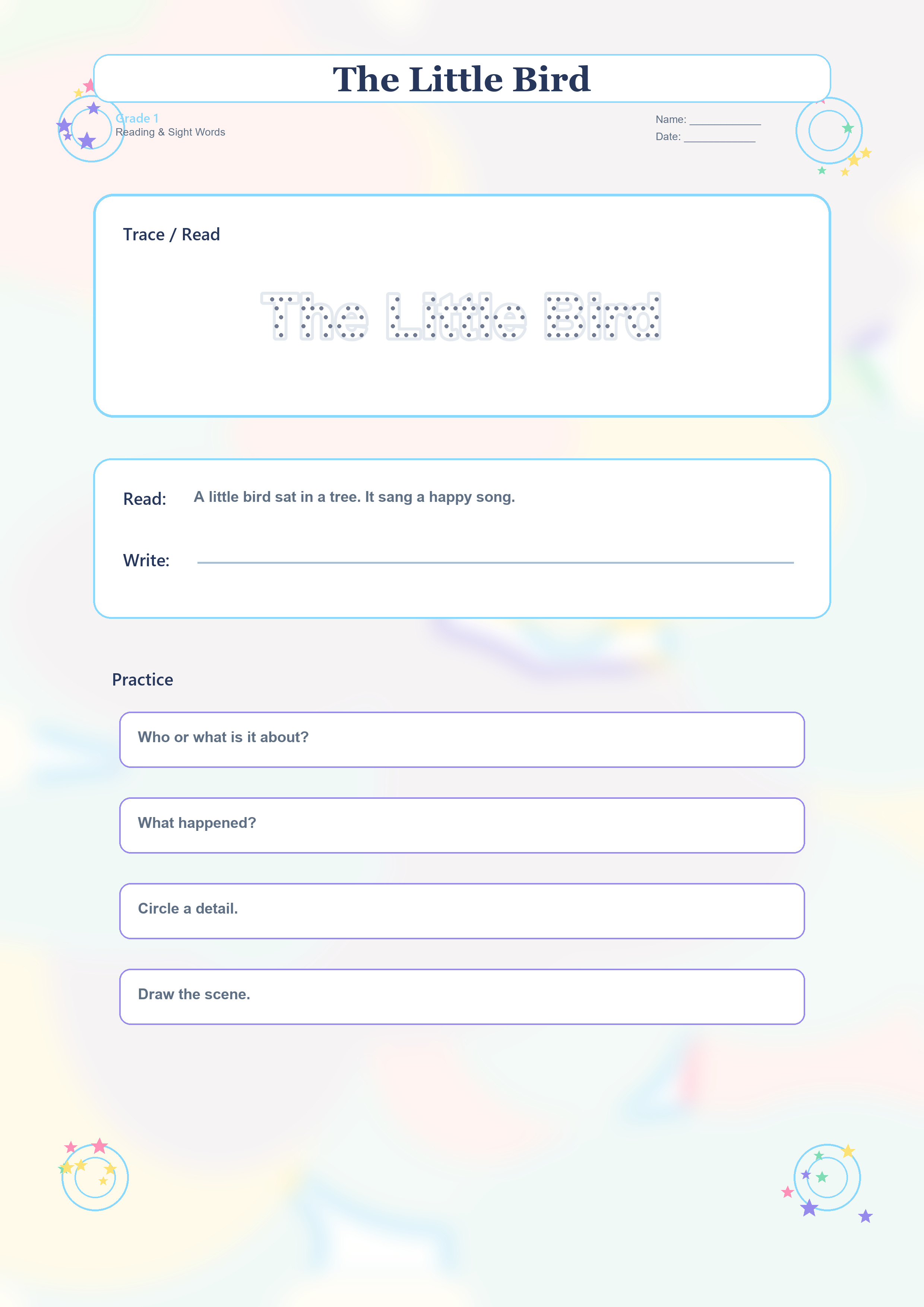 Grade 1 Reading Passages  Worksheet worksheet preview