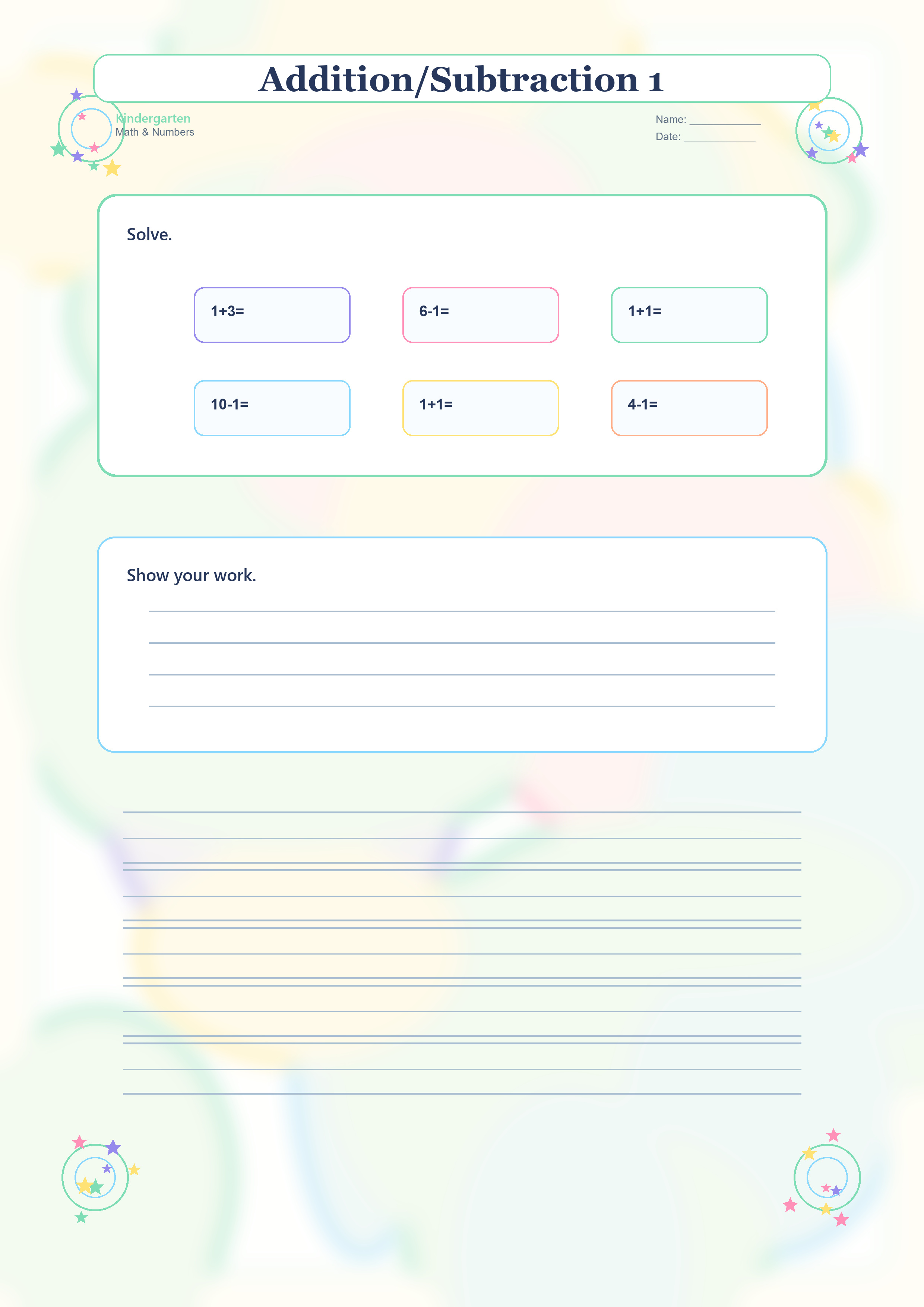 Kindergarten Math Practice  Worksheet worksheet preview