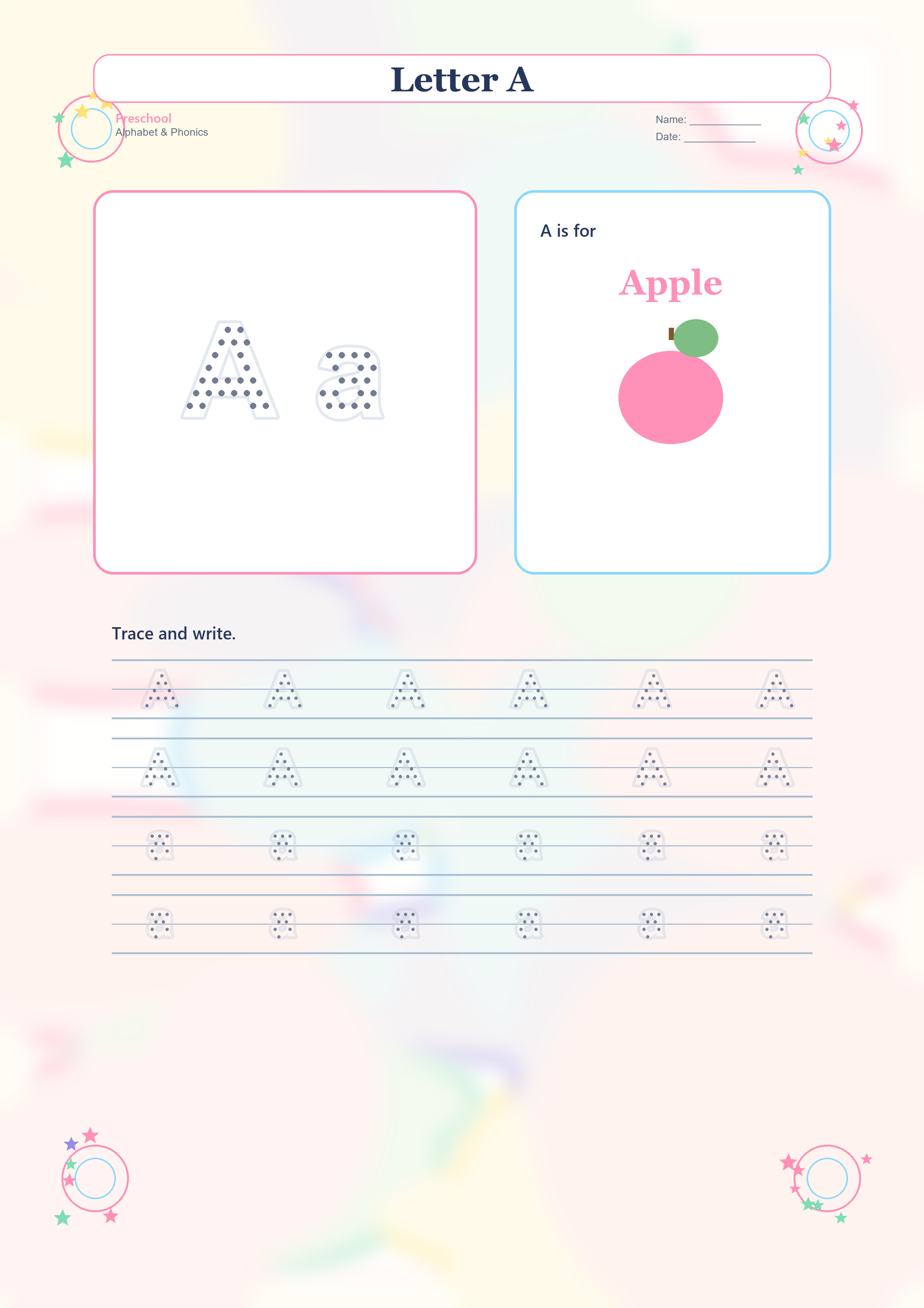 Preschool Alphabet & Phonics A-Z Pack Worksheet worksheet preview