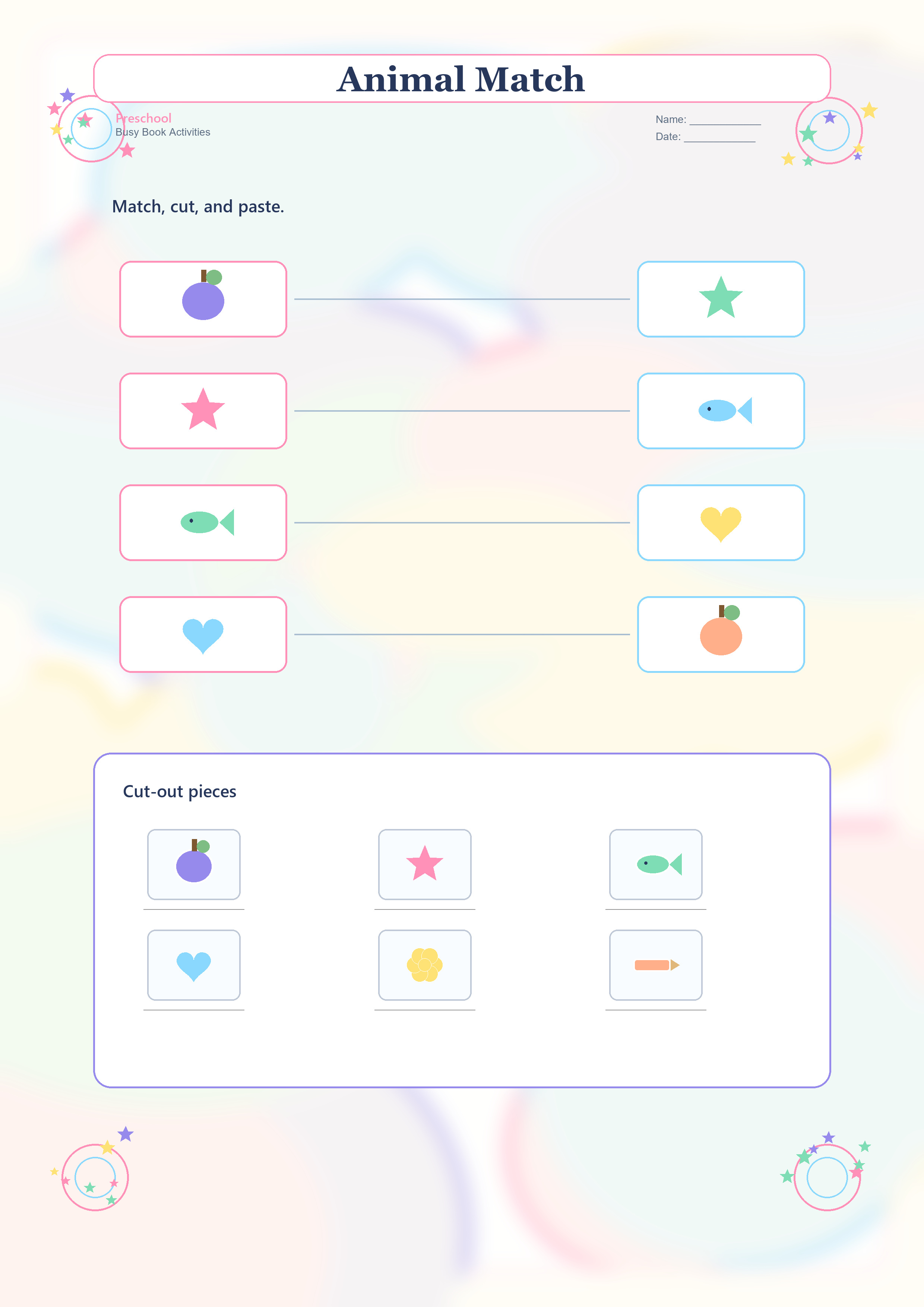 Busy Book Activity Sampler Worksheet worksheet preview