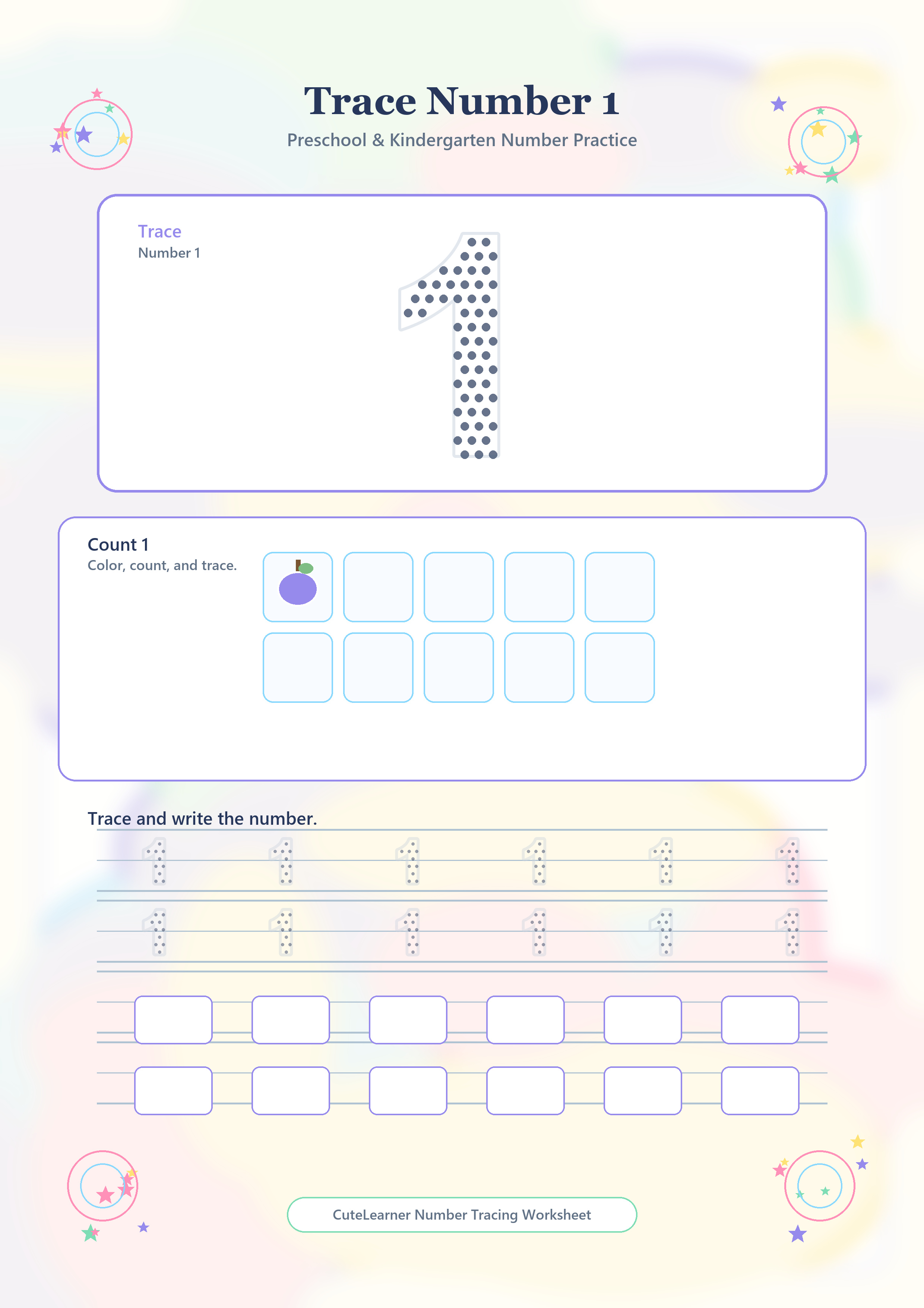 Number Tracing Worksheets 1-10 Worksheet worksheet preview